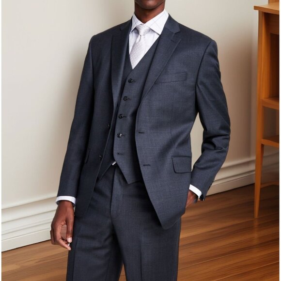 Michael Kors Mens Classic Fit Stretch Solid Suit Jacket Grey Size